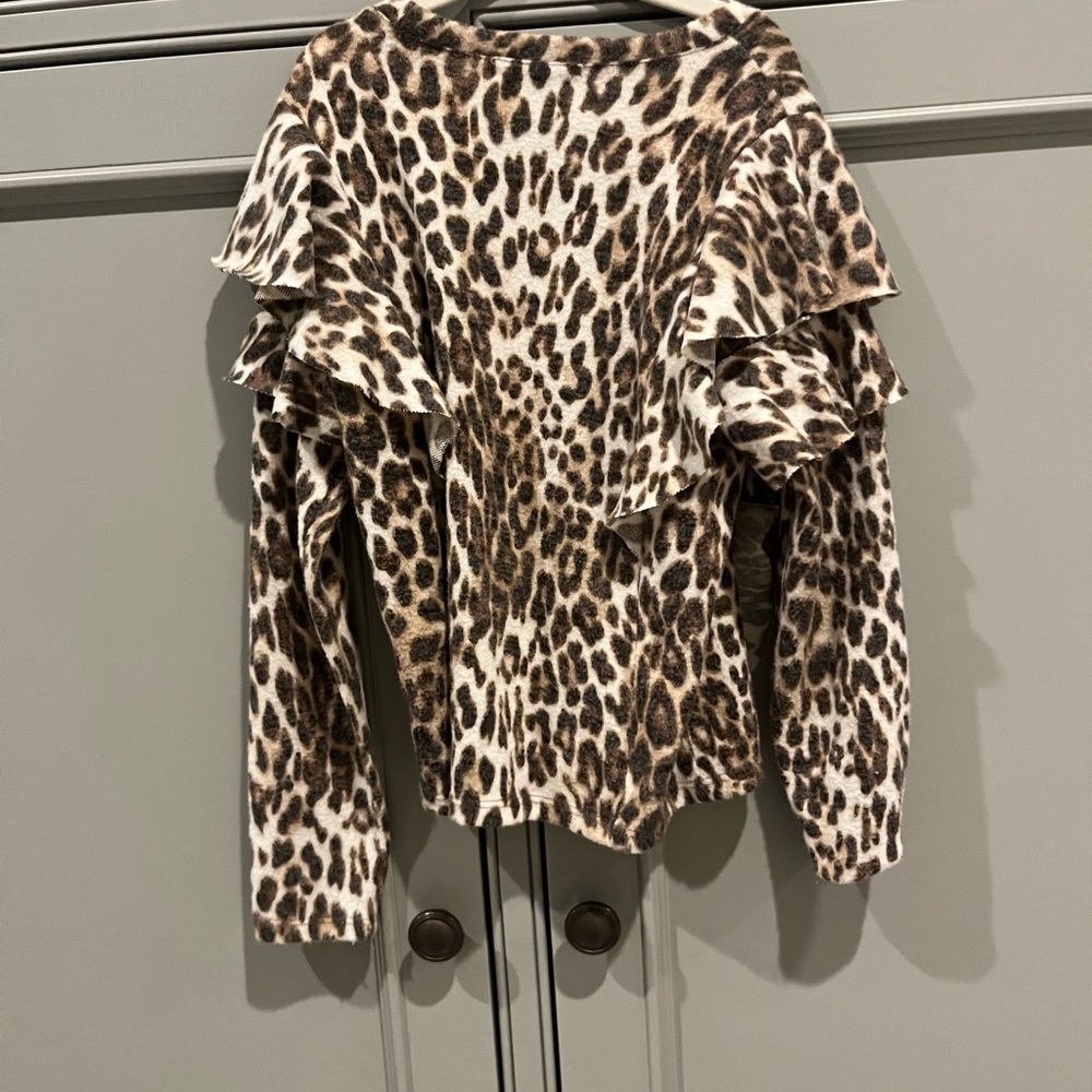 MIA Leopard Print Ruffle Sweater - Picture 3 of 3